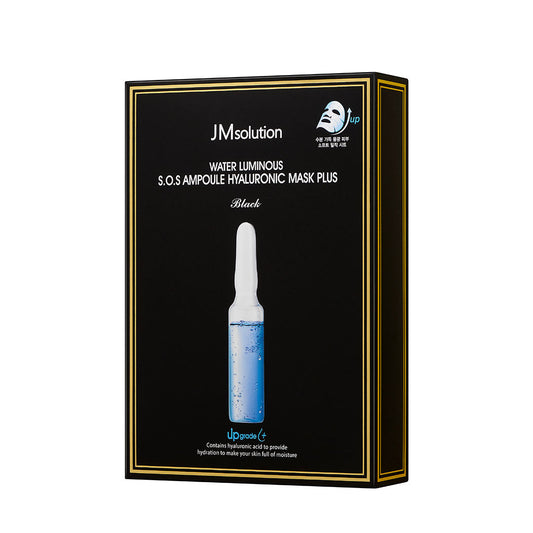 JM SolutionWater Luminous S.O.S Ampoule Hyaluronic Mask Plus Black 10pcs - Bulk buy at Pharmacoo K-Beauty Wholesale