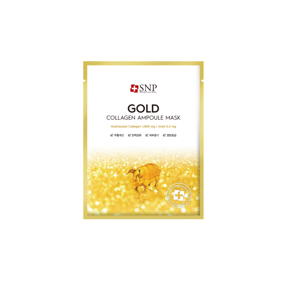 SNP [New] Gold Collagen Ampoule Mask 10pc/box - Bulk Buy K-Beauty in Australia