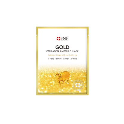 SNP [New] Gold Collagen Ampoule Mask 10pc/box - Bulk Buy K-Beauty in Australia