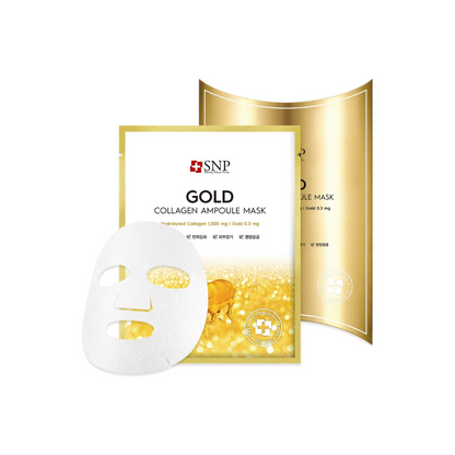 SNP [New] Gold Collagen Ampoule Mask 10pc/box - Bulk Buy K-Beauty in Australia