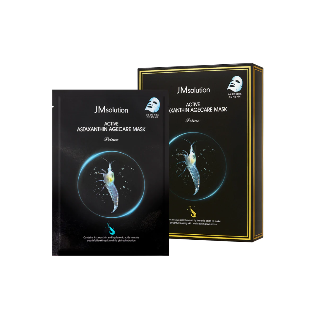 JM Solution Active Astaxanthin Agecare Mask Prime - 10 pieces - Bulk buy at Pharmacoo K-Beauty Wholesale