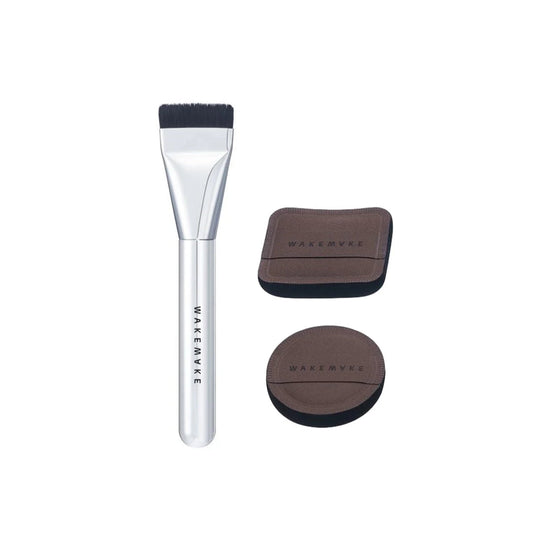 WAKEMAKE Spatula Wide Foundation Brush Puff Duo Set