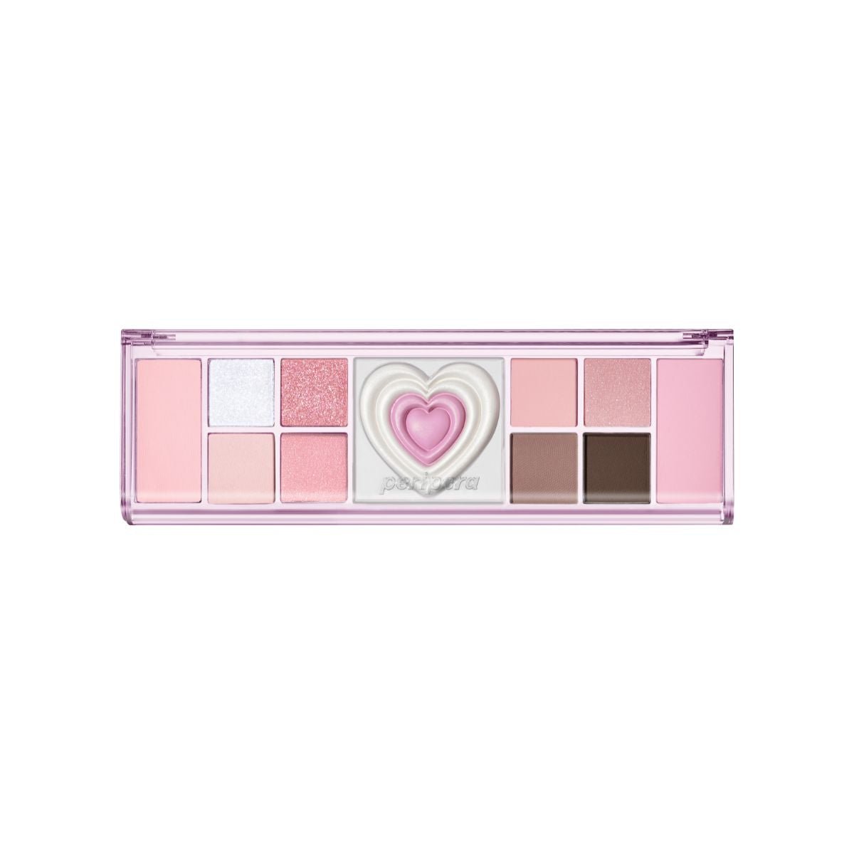 Peripera All Take Mood Like Palette eyeshadow palette with multiple neutral and vibrant shades in a sleek compact.