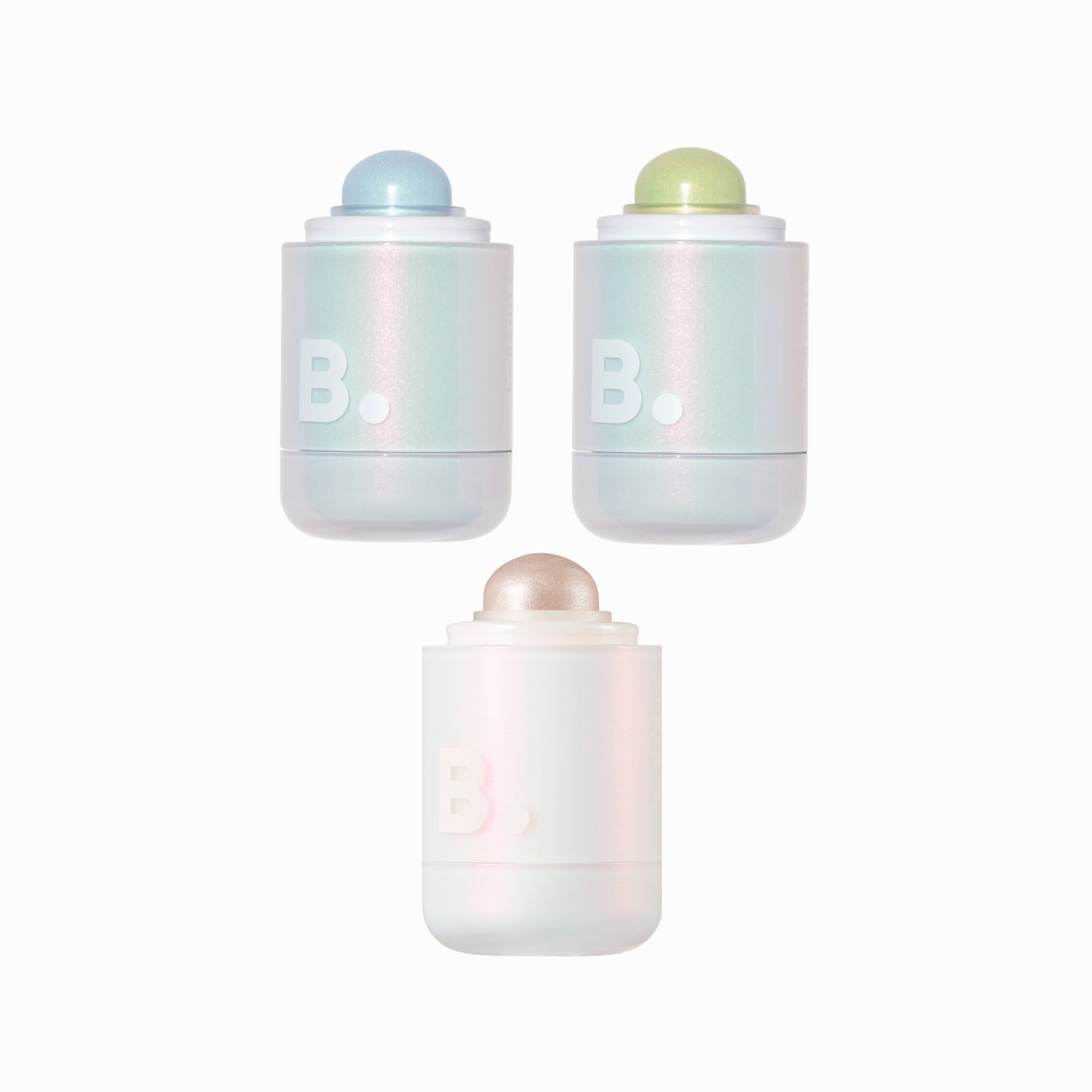 Banila Co B. By Banila Romantic Blush Highlighter with soft shimmer and pink-toned glow, displayed on a reflective surface.