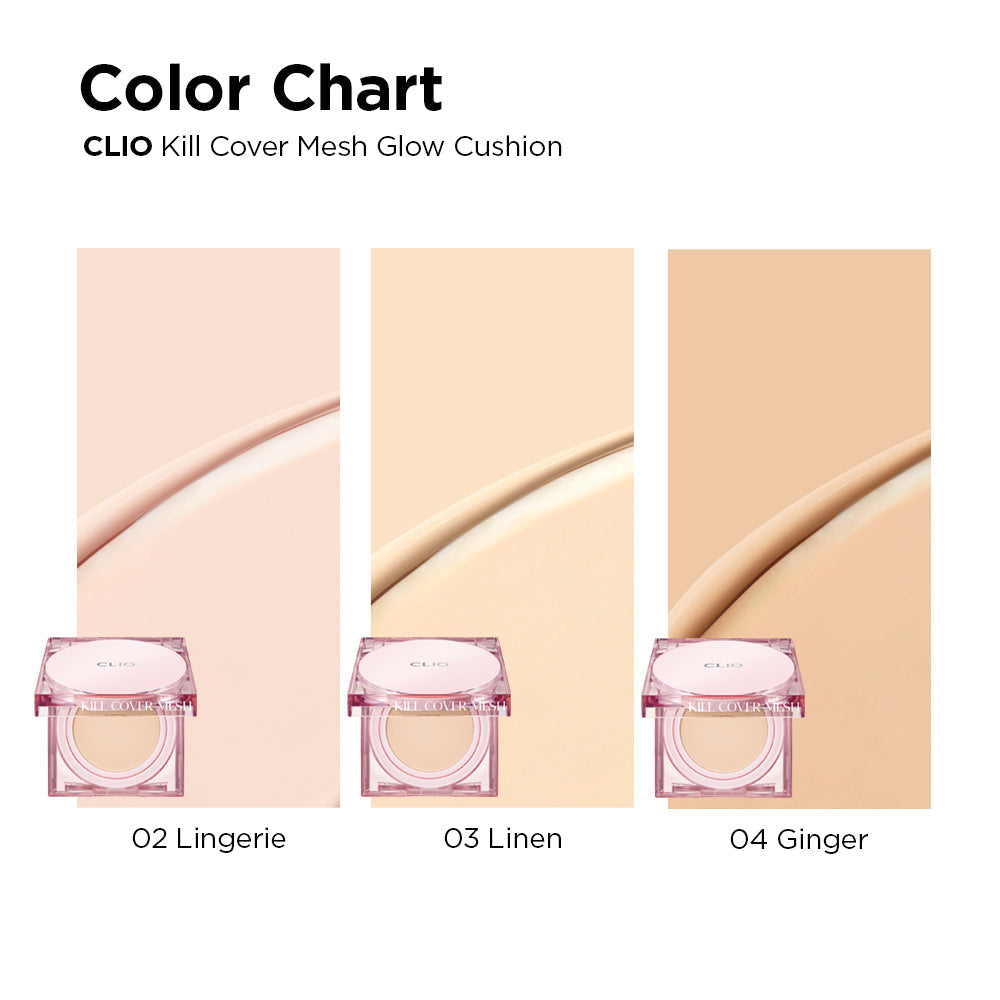 ClioKill Cover Mesh Glow Cushion + Refill (3 Colours) - La Cosmetique