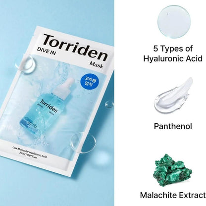 Torriden DIVE-IN Low molecule Hyaluronic acid Mask Box [10pcs] | La Cosmetique