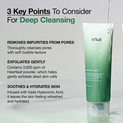 Anua Heartleaf Quercetinol Pore Deep Cleansing Foam [150ml] | La Cosmetique