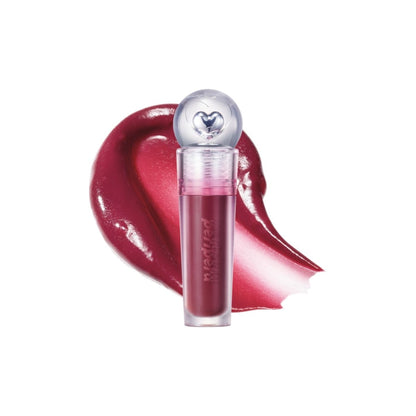 Peripera Ink Jellable Lip Tint in a vibrant shade, showcasing the glossy, gel-like texture and applicator brush.