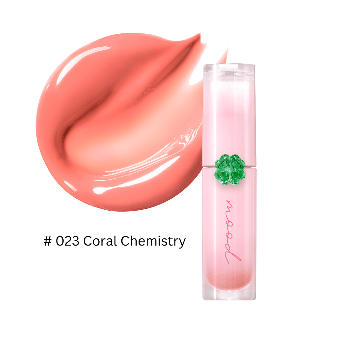 Peripera Ink Mood Glowy Tint Lucky Lottery lip tint in a vibrant shade, shown with the product packaging and applicator.