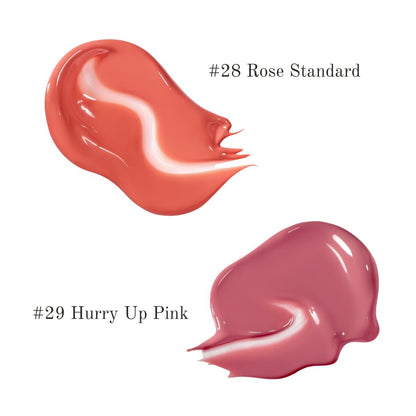 Peripera Ink Mood Glowy Tint Tteok Recipe lip tint in a vibrant pink shade, shown in a sleek tube with a wand applicator.