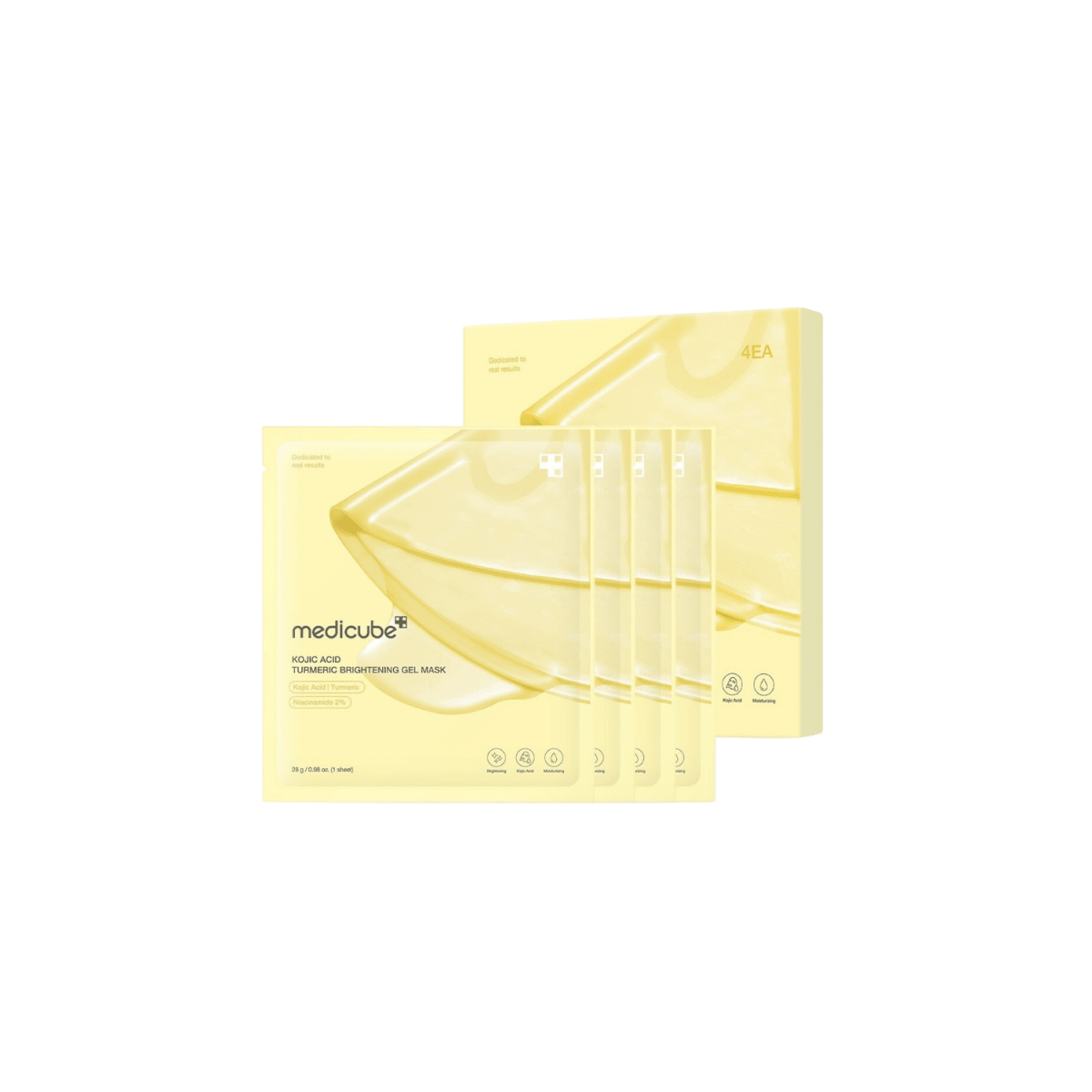 Medicube Kojic Acid Turmeric Brightening Gel Mask Box [4pcs] | La Cosmetique