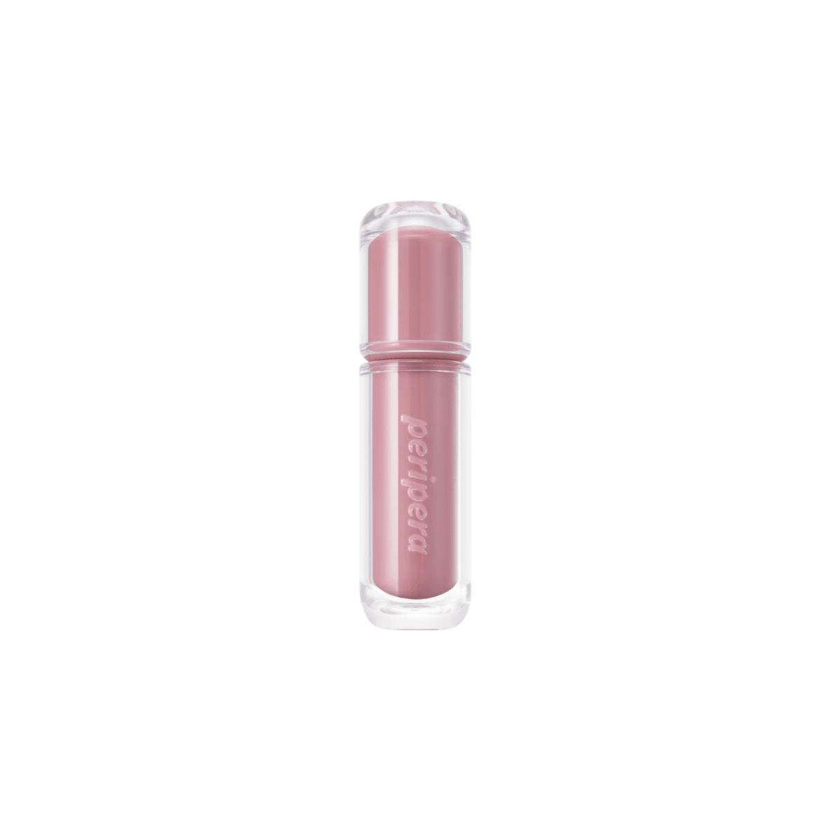 Peripera Mood Glowy Tint lip tint in a vibrant shade, showcasing a glossy, moisturizing finish on smooth lips.