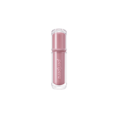 Peripera Mood Glowy Tint lip tint in a vibrant shade, showcasing a glossy, moisturizing finish on smooth lips.