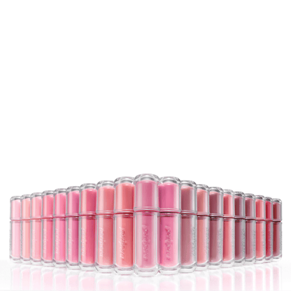 Peripera Mood Glowy Tint lip tint in a vibrant, glossy shade, showcasing smooth application on lips with a natural glow.