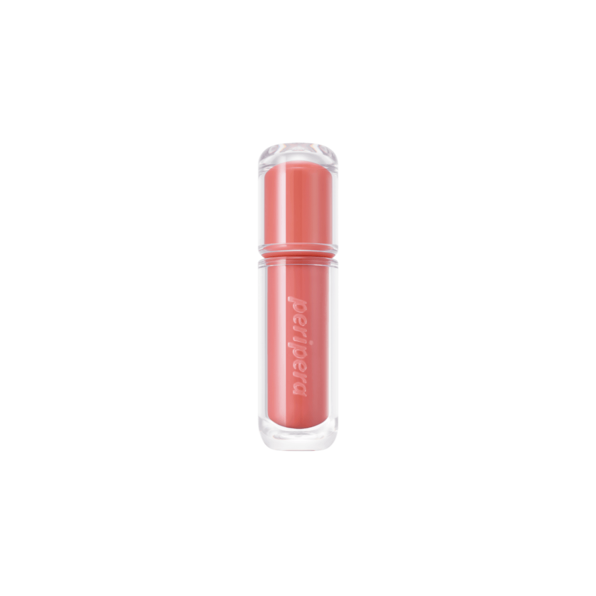 Peripera Mood Glowy Tint lip tint with a vibrant, glossy finish and natural gradient color on lips.