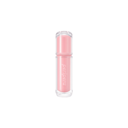 Peripera Mood Glowy Tint lip tint with a glossy finish, showing a close-up of the tinted lips in a natural light.