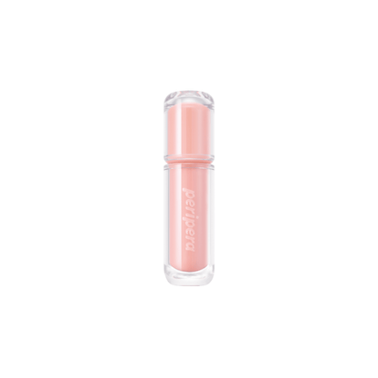 Peripera Mood Glowy Tint lip tint in a soft, glowing shade, showing the product bottle with a smooth, tinted lip look.