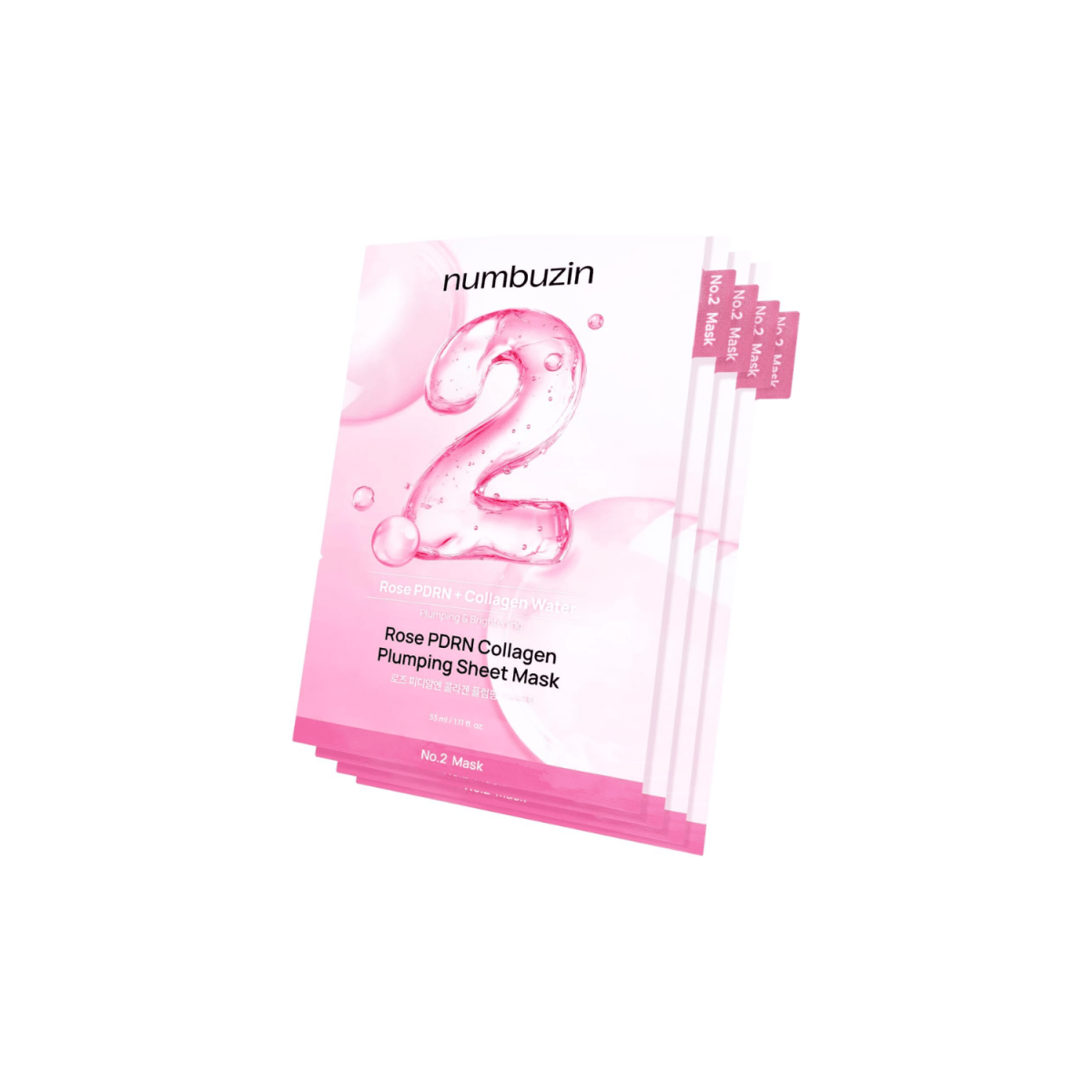 Numbuzin No.2 Rose PDRN Collagen Plumping Sheet Mask Box [5pcs] | Pharmacoo Wholesale Australia