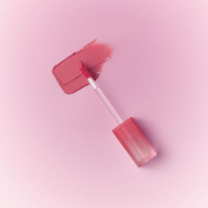 Peripera Over Blur Lip Tint in a soft, natural shade, showcasing smooth application on lips with a blurred tint finish.