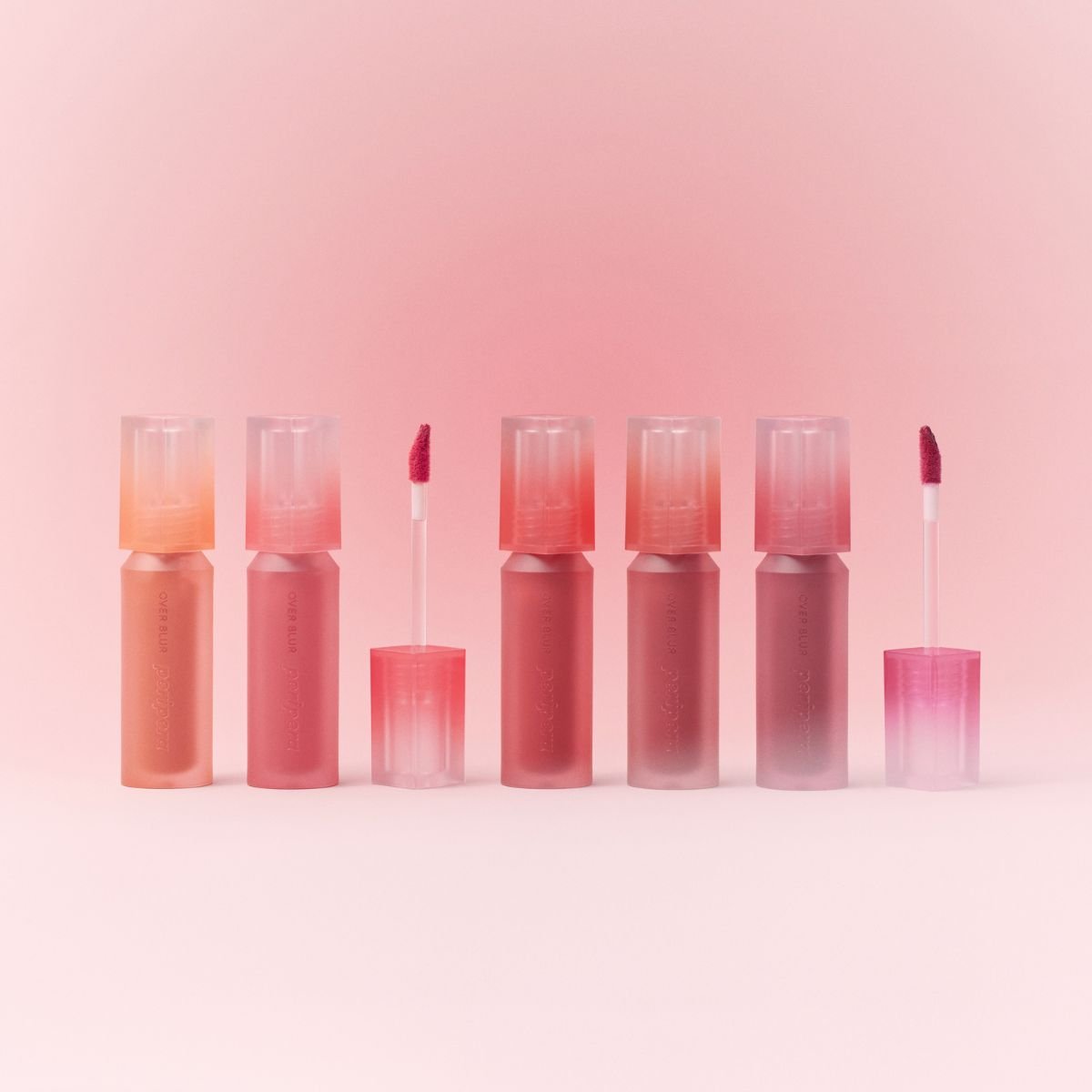 Peripera Over Blur Lip Tint in a soft, blurred color shade showing smooth, glossy lips with tinted finish