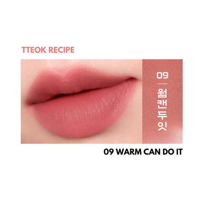 Peripera Over Blur Lip Tint in a soft, blurred shade with a smooth, glossy finish on lips.