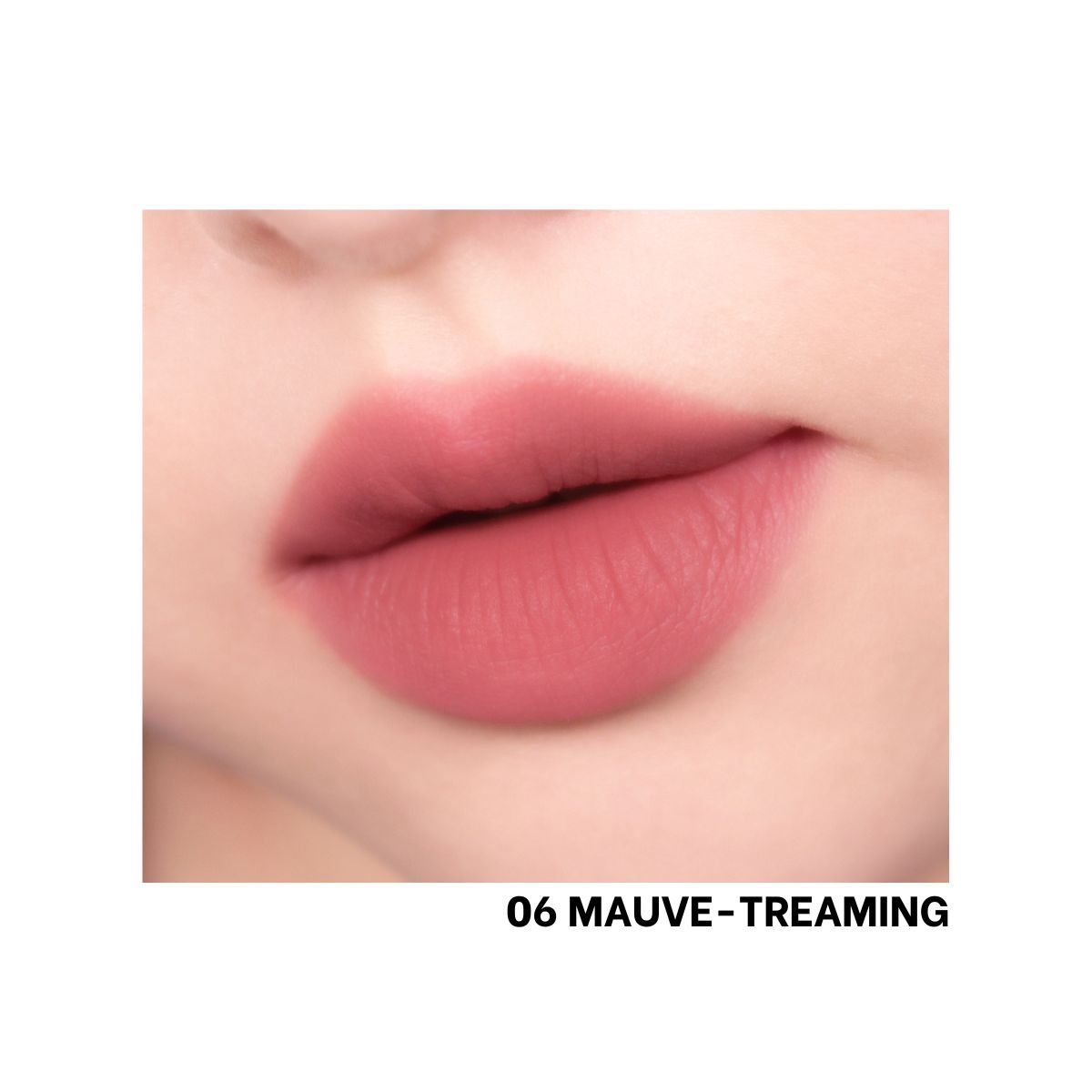 Peripera Over Blur Lip Tint in a soft, natural shade, showcasing the smooth application and glossy finish on lips.