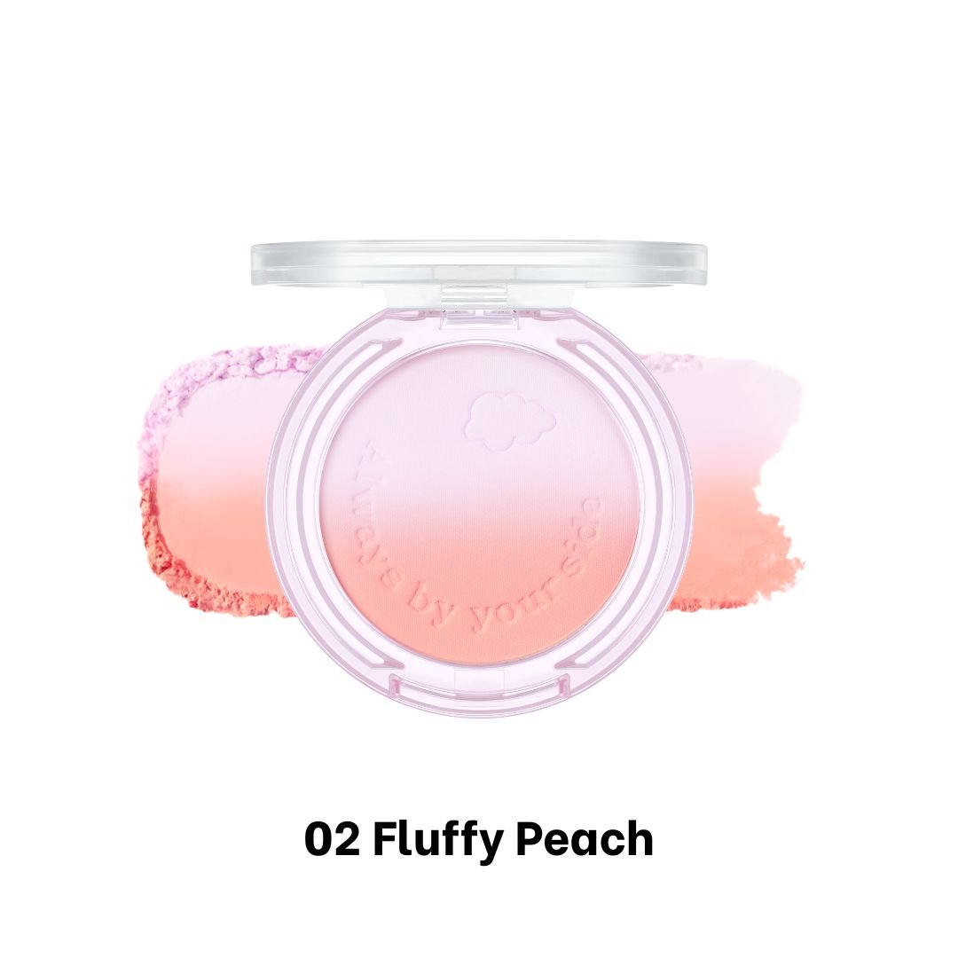 Peripera Pure Blushed Custom Cheek blush compact with soft pink powder and mirror, designed for natural, radiant cheek color.