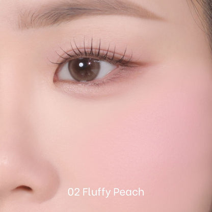 Peripera Pure Blushed Custom Cheek blush compact with soft pink shade and smooth powder texture.