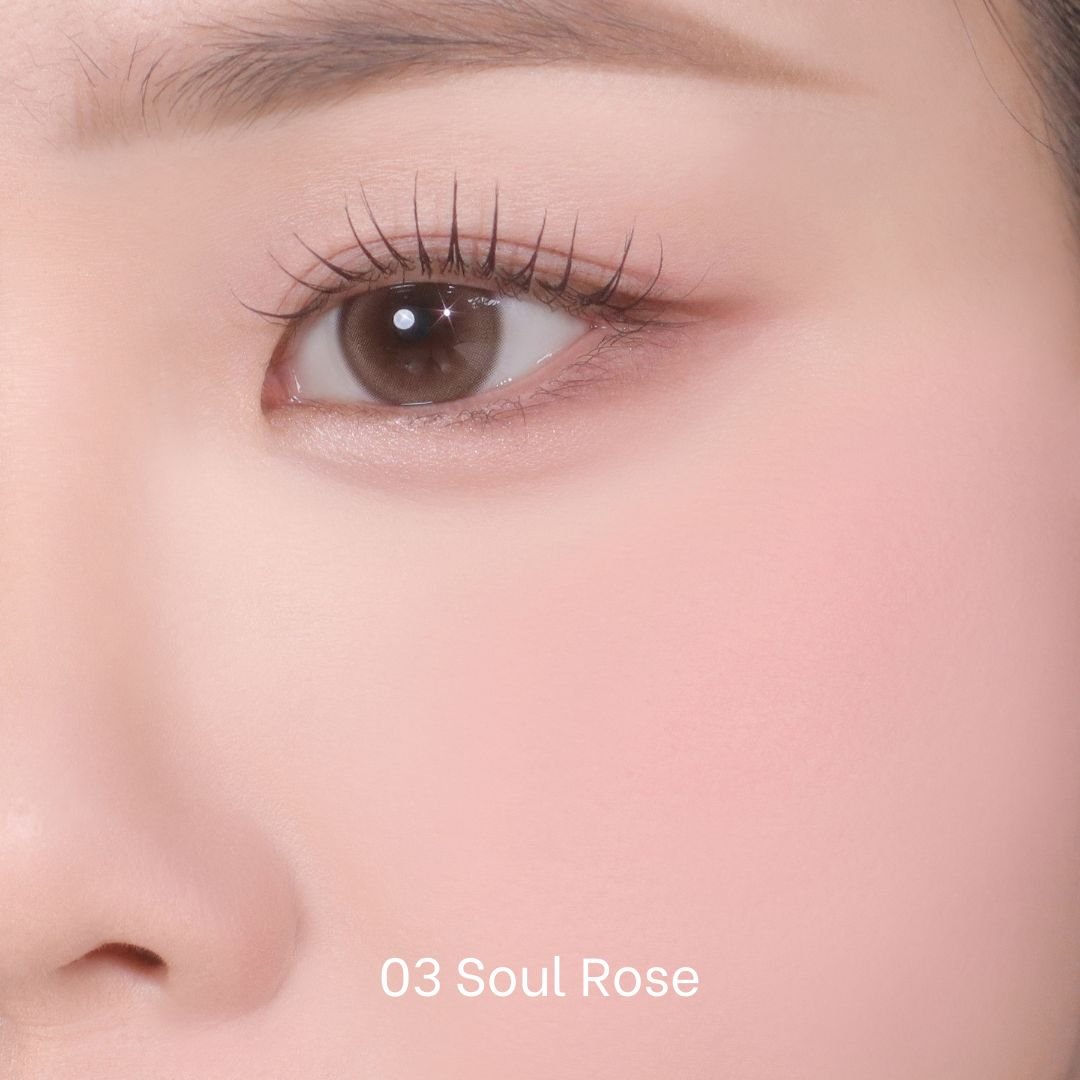 Peripera Pure Blushed Custom Cheek blush compact with soft pink shade and natural finish on a beige background.