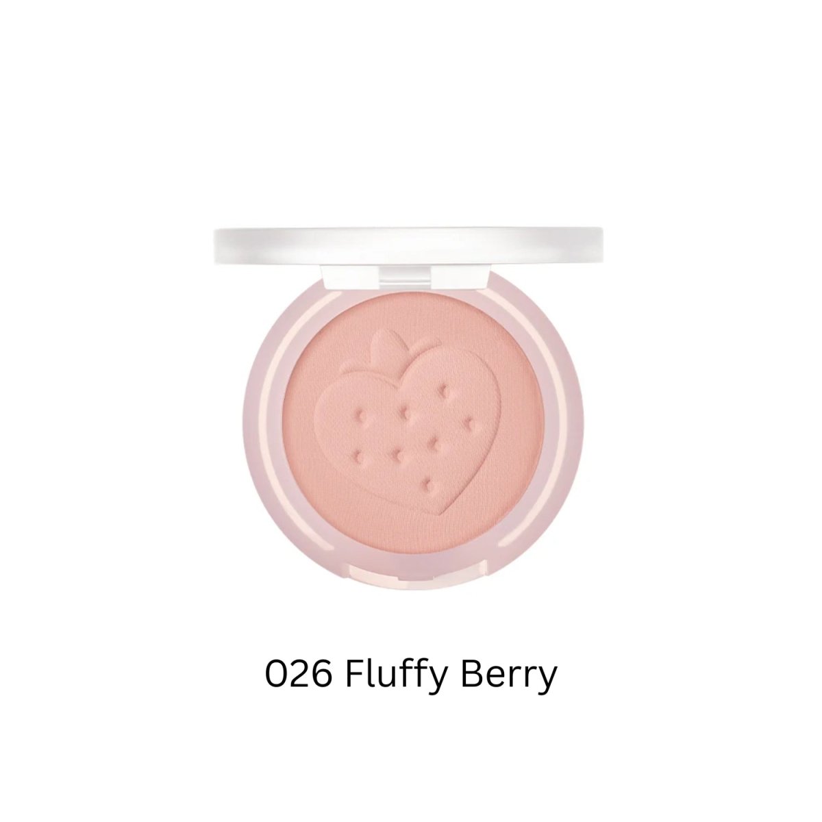 Peripera Pure Blushed Sunshine Cheek blush in Soft Berry shade, with a natural pink and berry-toned finish on smooth skin.