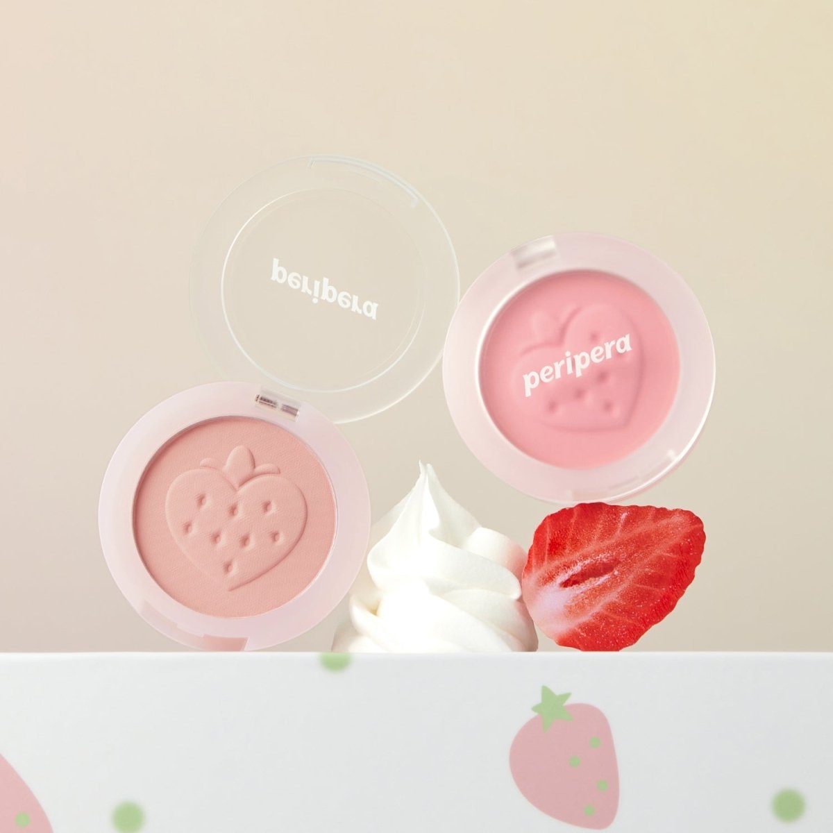 Peripera Pure Blushed Sunshine Cheek blush in Soft Berry shade with a natural pink hue and smooth powder texture.