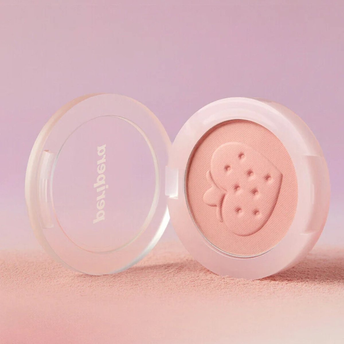 Peripera Pure Blushed Sunshine Cheek blush in Soft Berry with a soft, natural pink hue and smooth powder texture.
