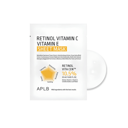 APLB Retinol Vitamin C Vitamin E Sheet Mask 1pc | Pharmacoo Wholesale