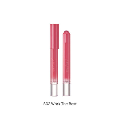 Peripera Slip-On My Lip lipstick in a sleek tube, ready to apply, featuring vibrant color and smooth texture.