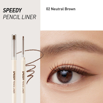 Peripera Speedy Pencil Gel Eyeliner in black, featuring a sleek pencil design for precise eye makeup application.