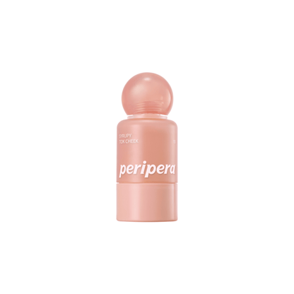 Peripera Syrupy Tok Cheek blush in a jar, featuring a glossy, syrupy texture and soft pink color for a natural flush.