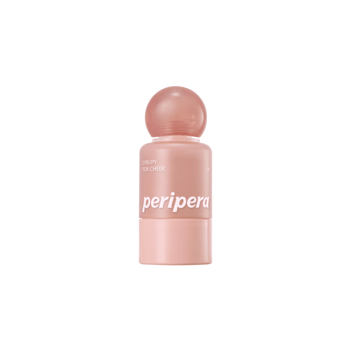 Peripera Syrupy Tok Cheek blush in a soft pink shade, with a creamy, smooth texture and subtle shimmer for a natural glow.