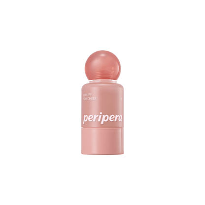Peripera Syrupy Tok Cheek blush in a soft, pigmented shade with a smooth, glossy finish on the cheeks.