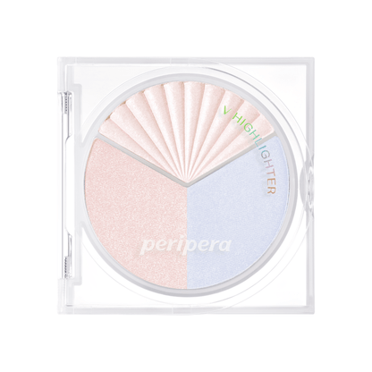 Peripera V Highlighter showing the sleek highlighter pen with a shimmering, luminous finish for highlighting and glow.