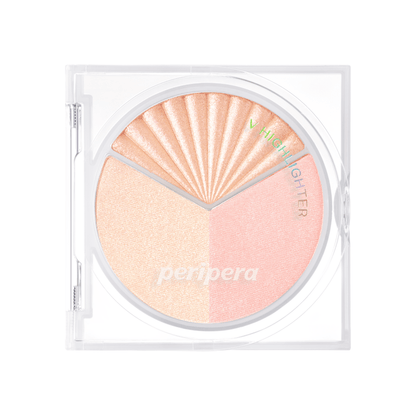 Peripera V Highlighter showcasing its sleek design and luminous finish for highlighting and makeup accents.