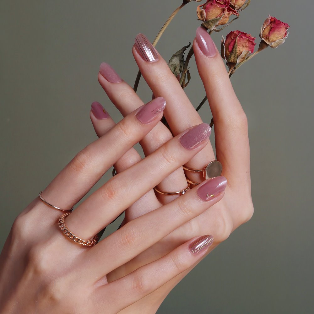 Glossy BlossomGel Nail Strips - Rose Minuet - La Cosmetique