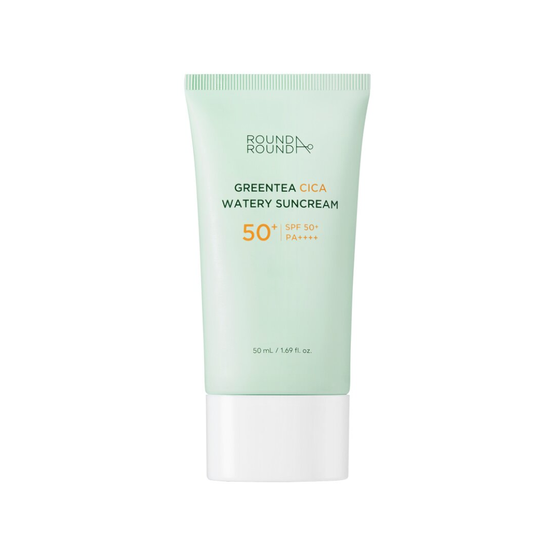 ROUND A’ROUNDGreentea Cica Watery Sun Cream 50ml - La Cosmetique
