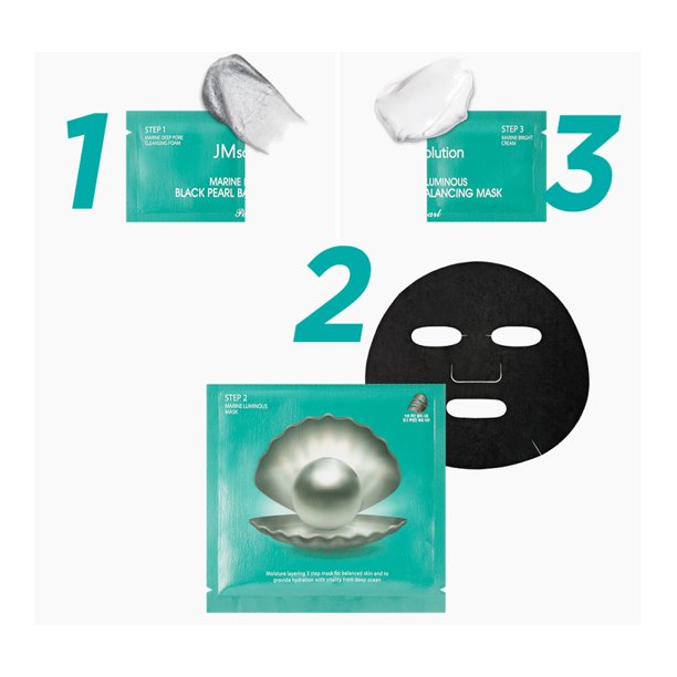 JM SolutionMarine Luminous Black Pearl Balancing Mask 10 Pieces - La Cosmetique