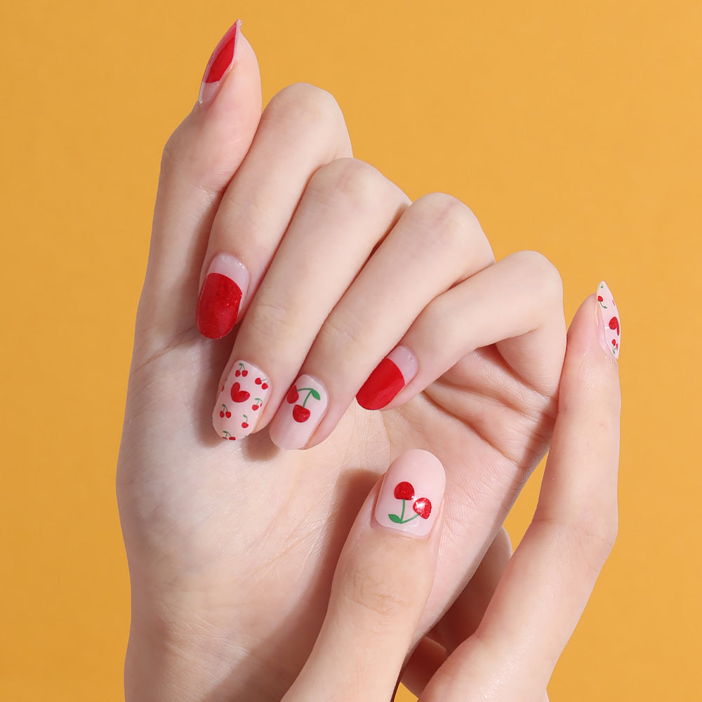 Glossy BlossomGel Nail Strips - Fondant Cherry - La Cosmetique